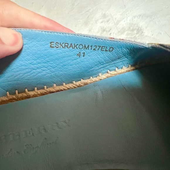 BURBERRY MULTICOLOR FABRIC CANVAS FLORAL HODGESON ESPADRILLE FLATS SIZE 41 - Picture 15 of 15